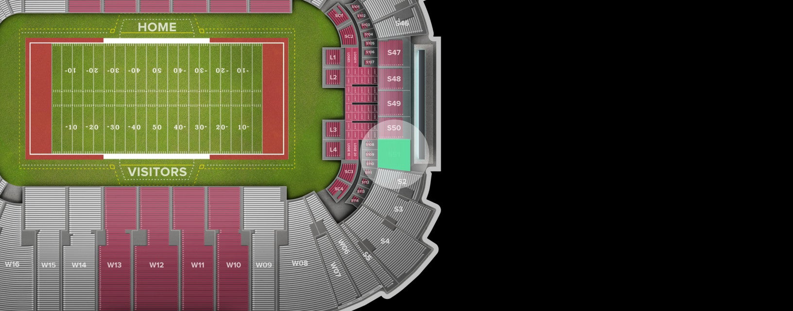 Seat view from End Zone