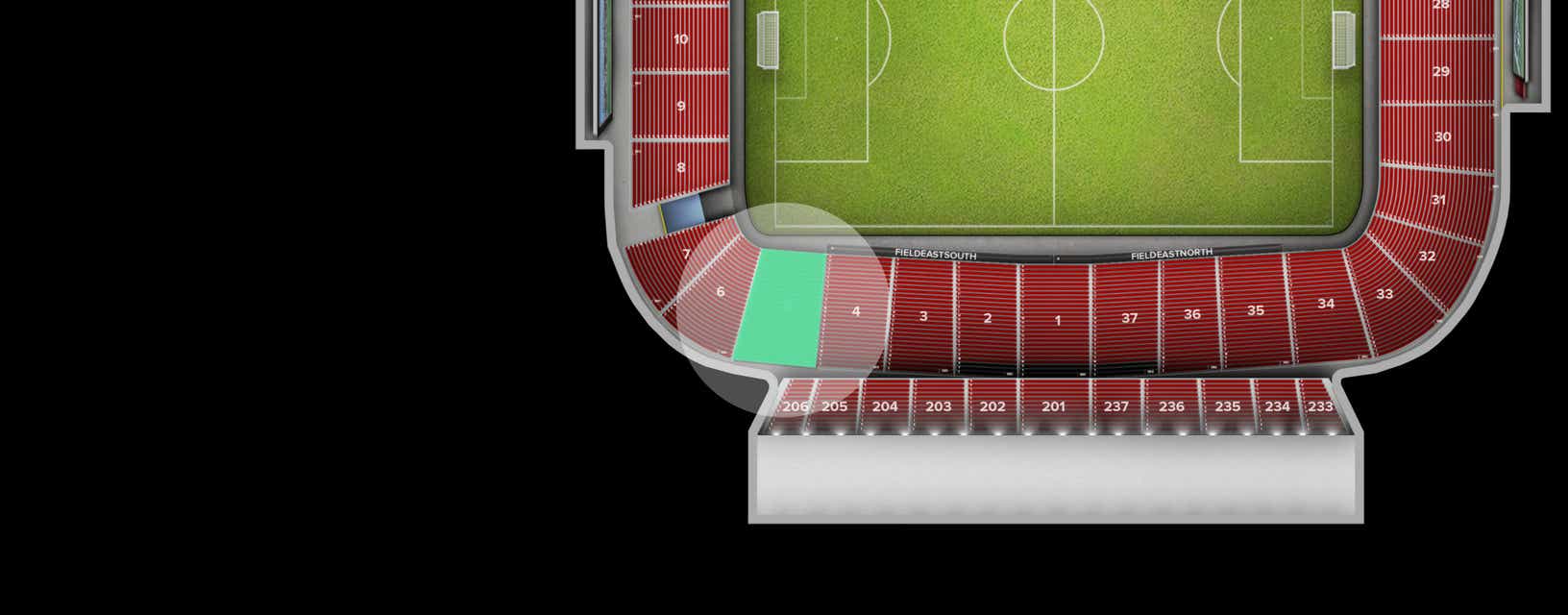 Seat view from Sideline