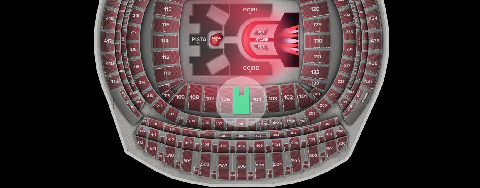 Seat view from Longside Lower