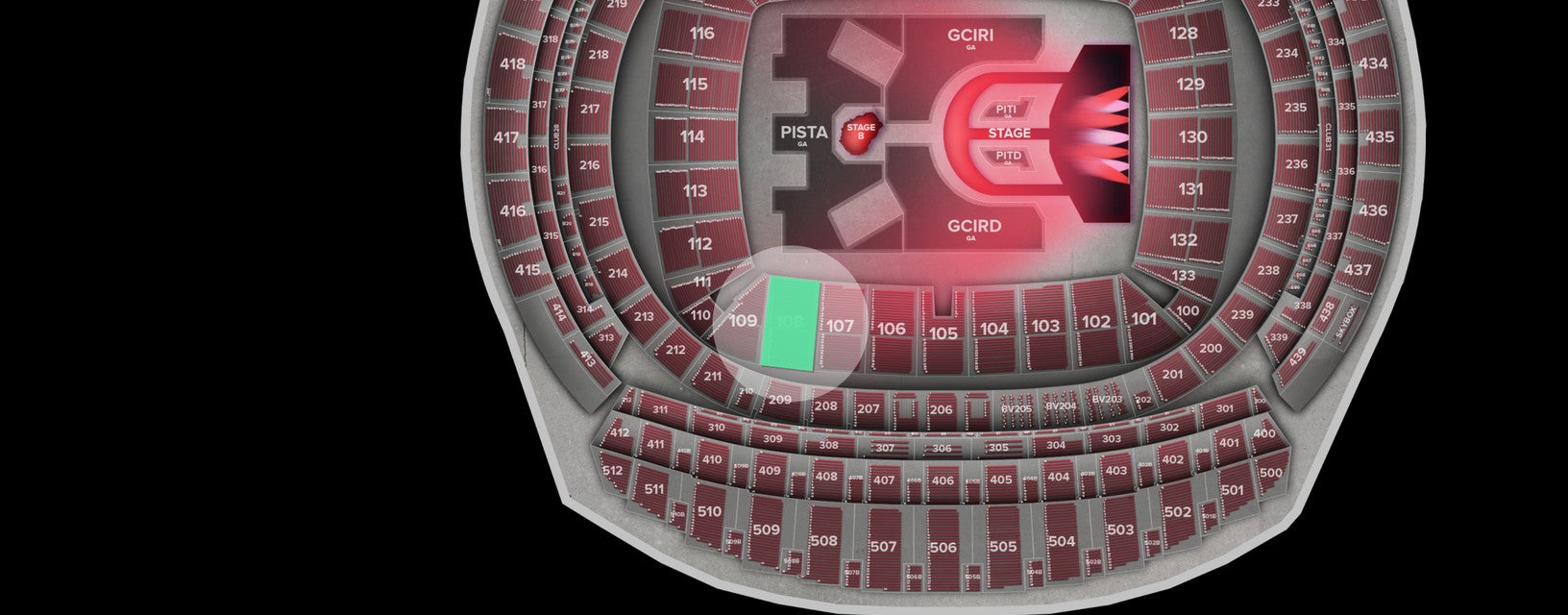 Seat view from Longside Lower