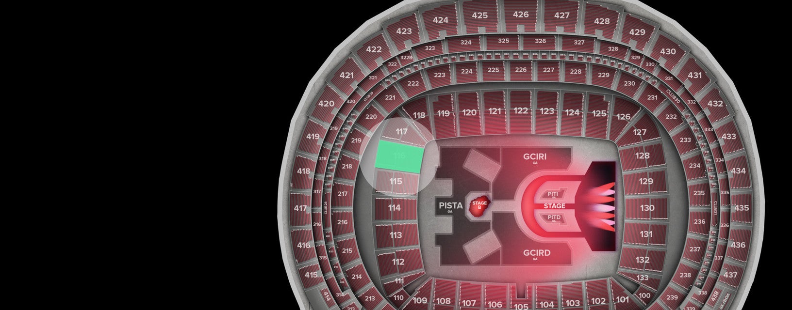 Seat view from Shortside Lower