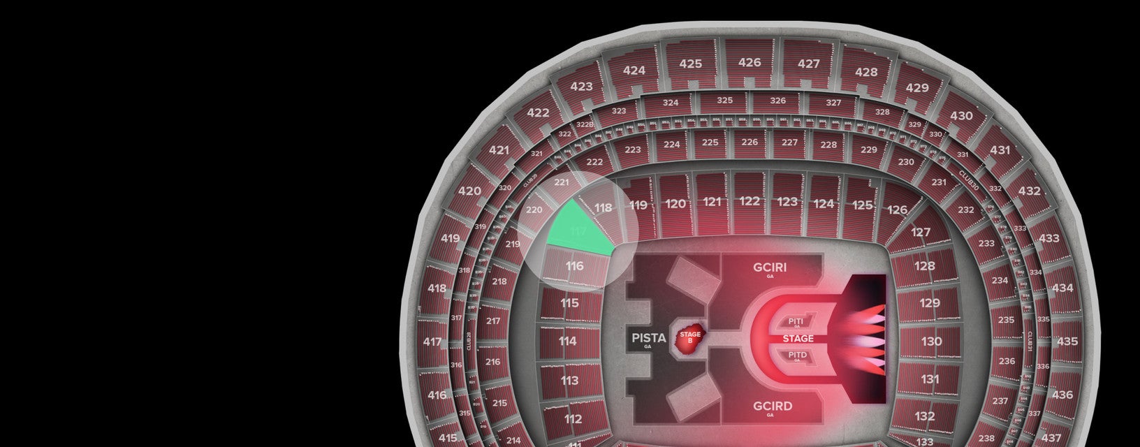 Seat view from Shortside Lower