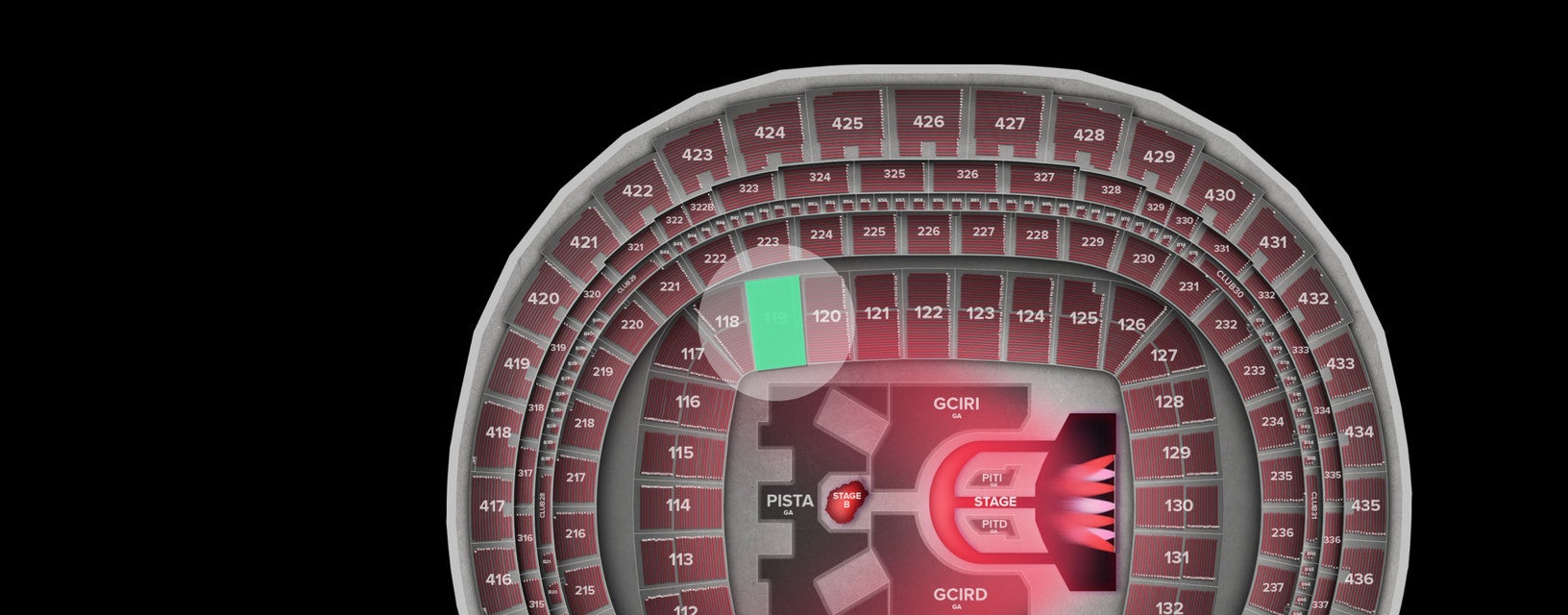 Seat view from Longside Lower