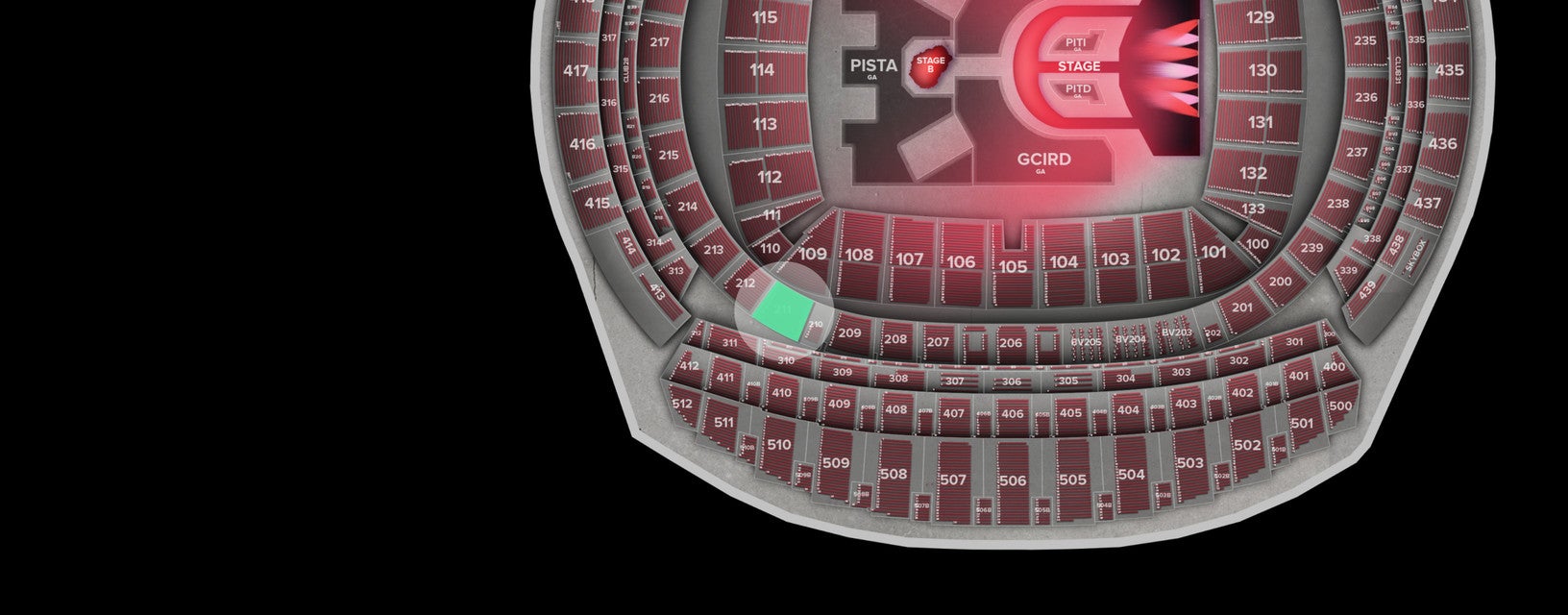Seat view from Longside Upper