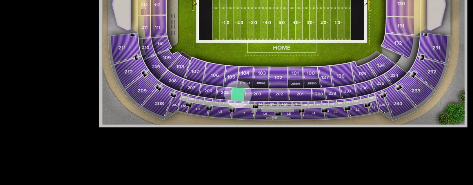 Seat view from Upper Sideline