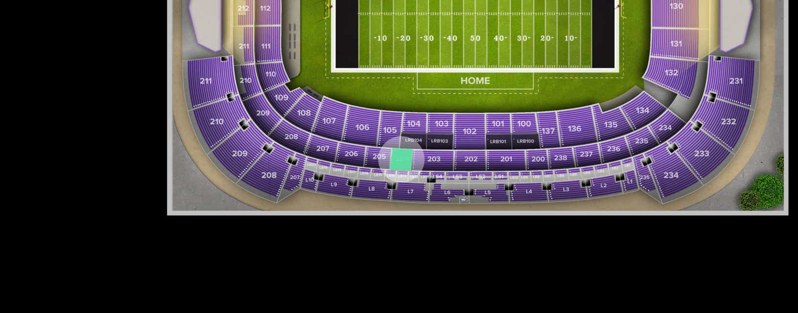 Seat view from Upper Sideline