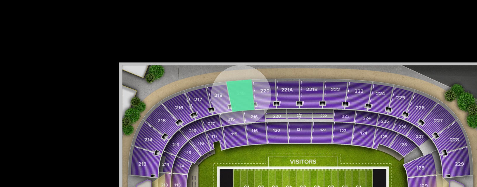 Seat view from Upper Sideline