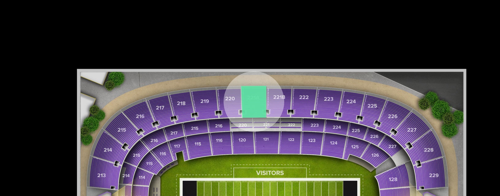 Seat view from Upper Sideline