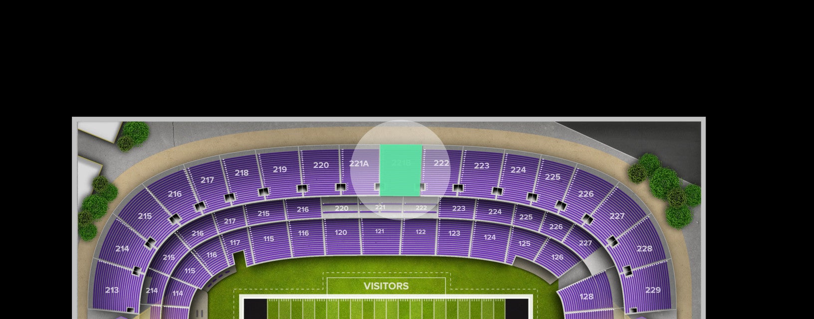 Seat view from Upper Sideline