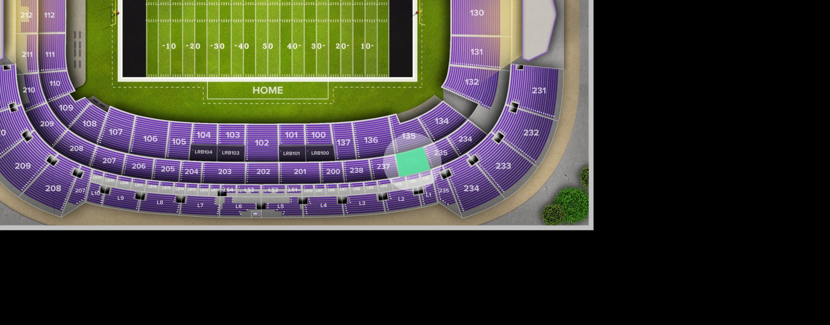 Seat view from Upper Sideline