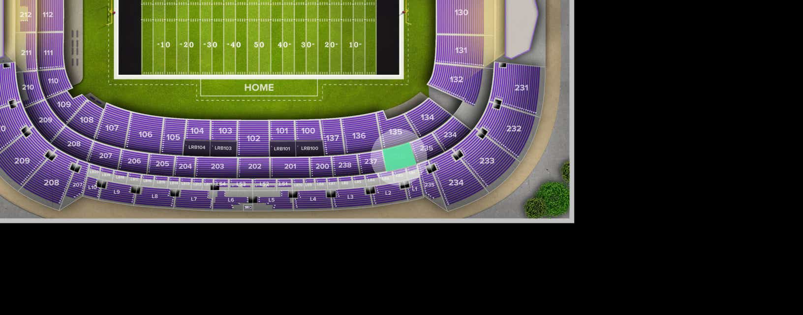 Seat view from Upper Sideline