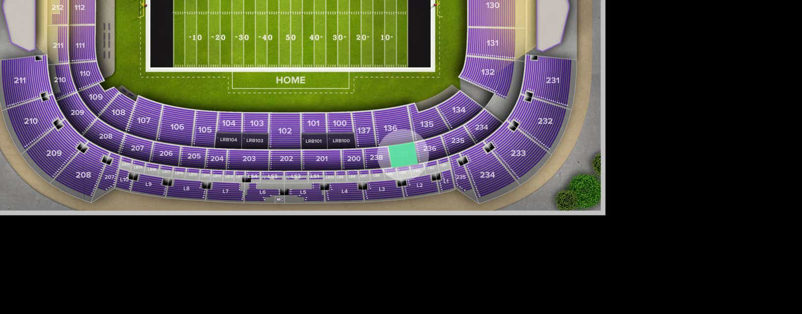 Seat view from Upper Sideline