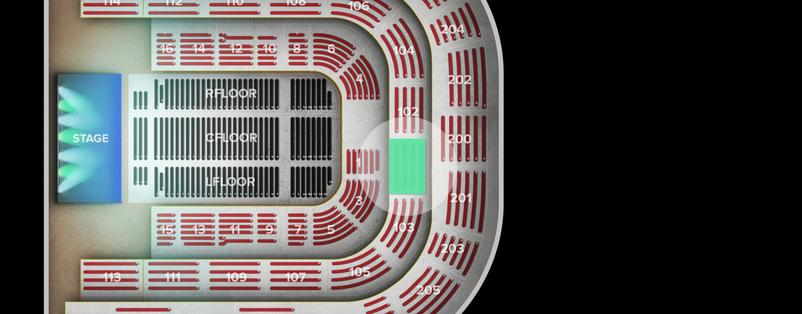 Seat view from Middle