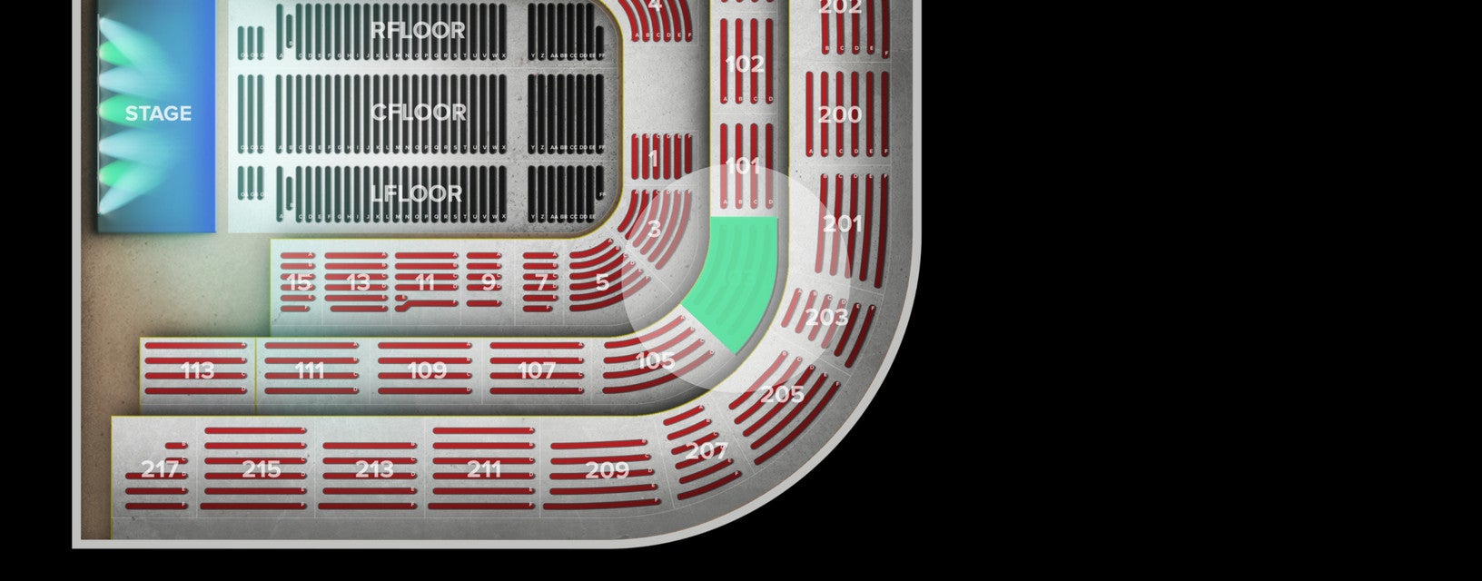 Seat view from Middle