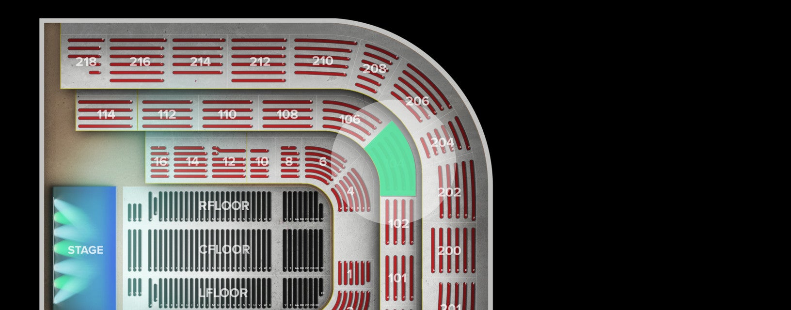 Seat view from Middle