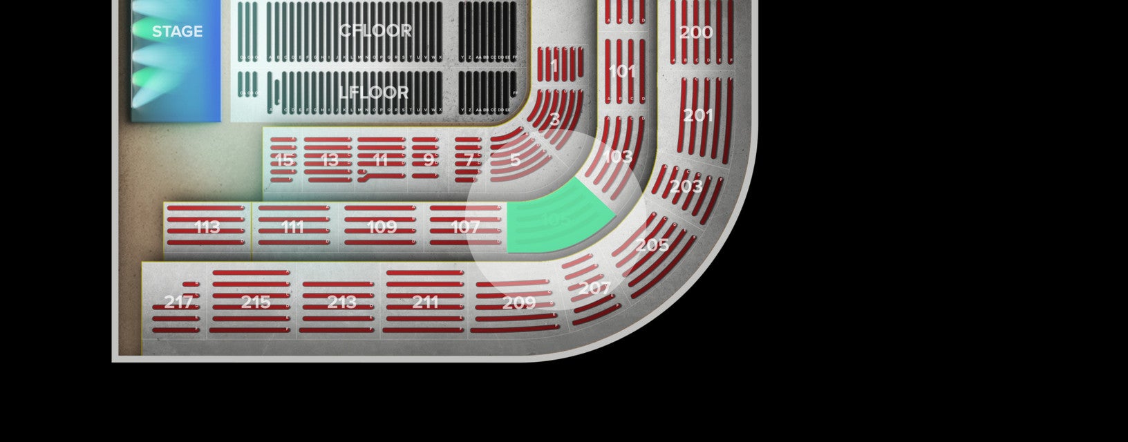Seat view from Middle