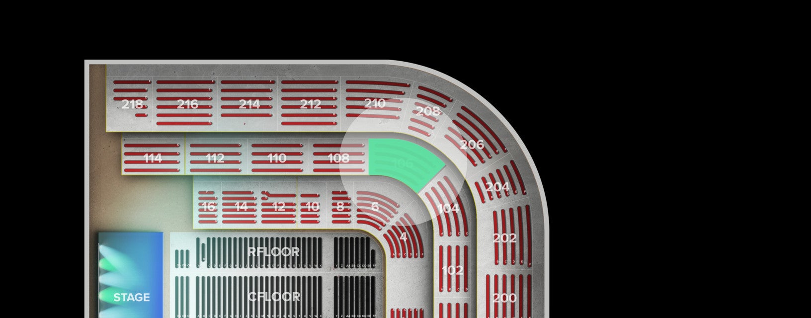 Seat view from Middle