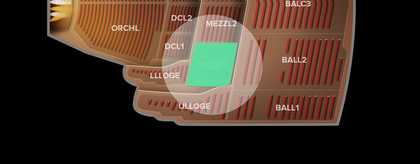 Seat view from Mezzanine Left