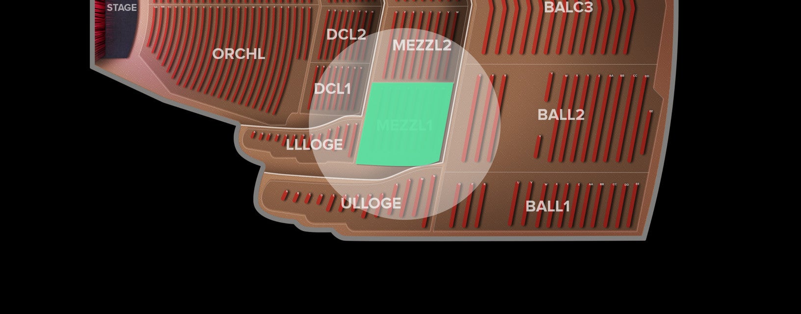 Seat view from Mezzanine Left