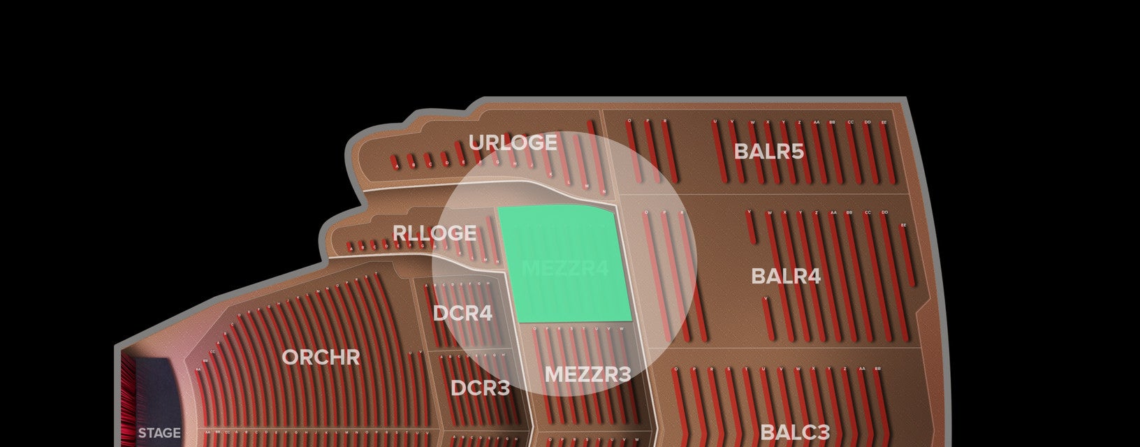 Seat view from Mezzanine Right