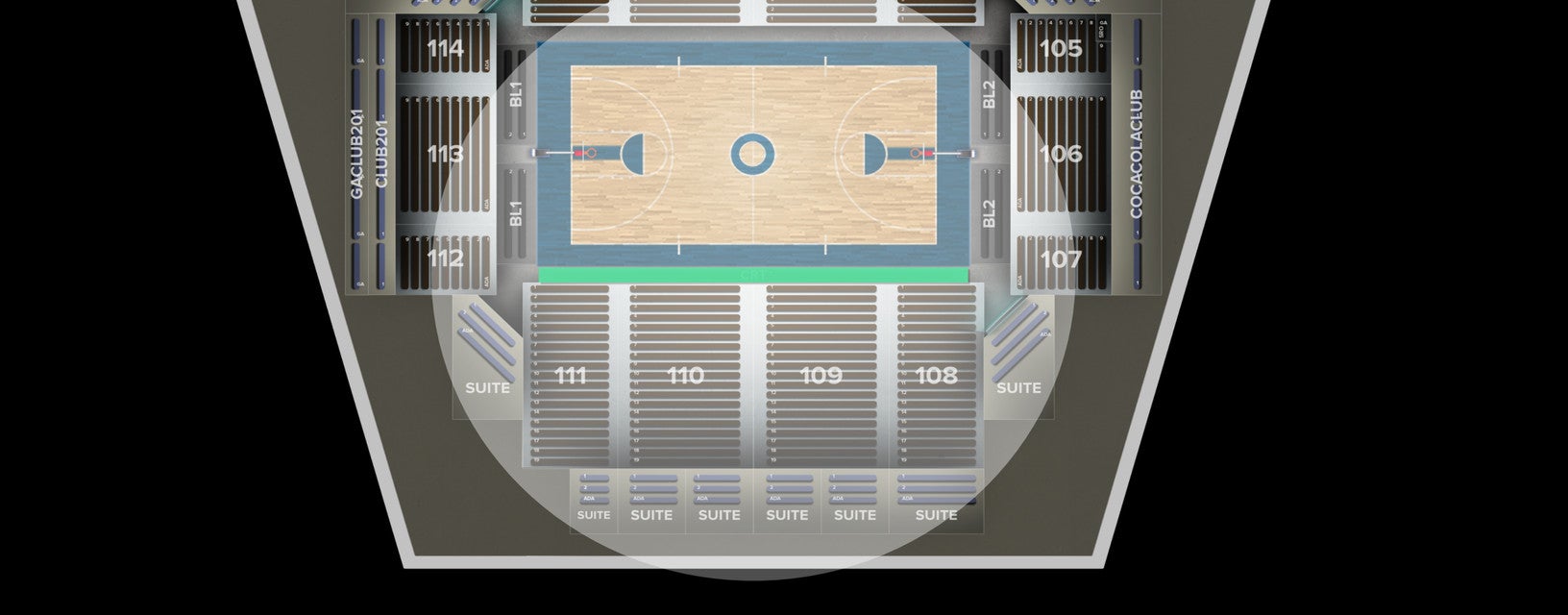 Seat view from Courtside