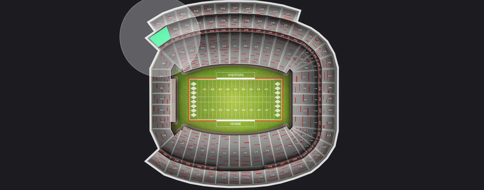 Seat view from Upper Sideline