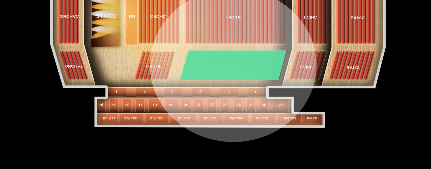 Seat view from Orchestra