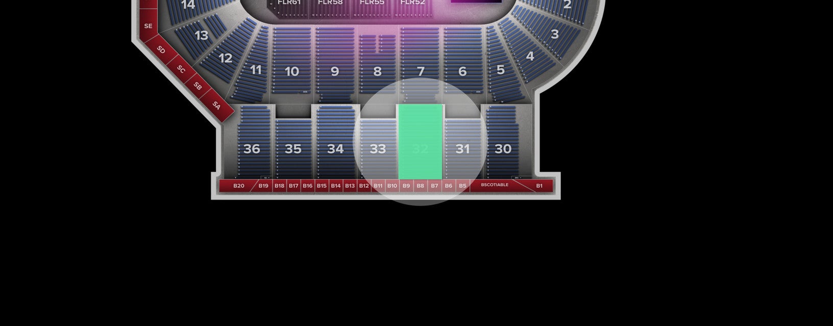 Seat view from Upper