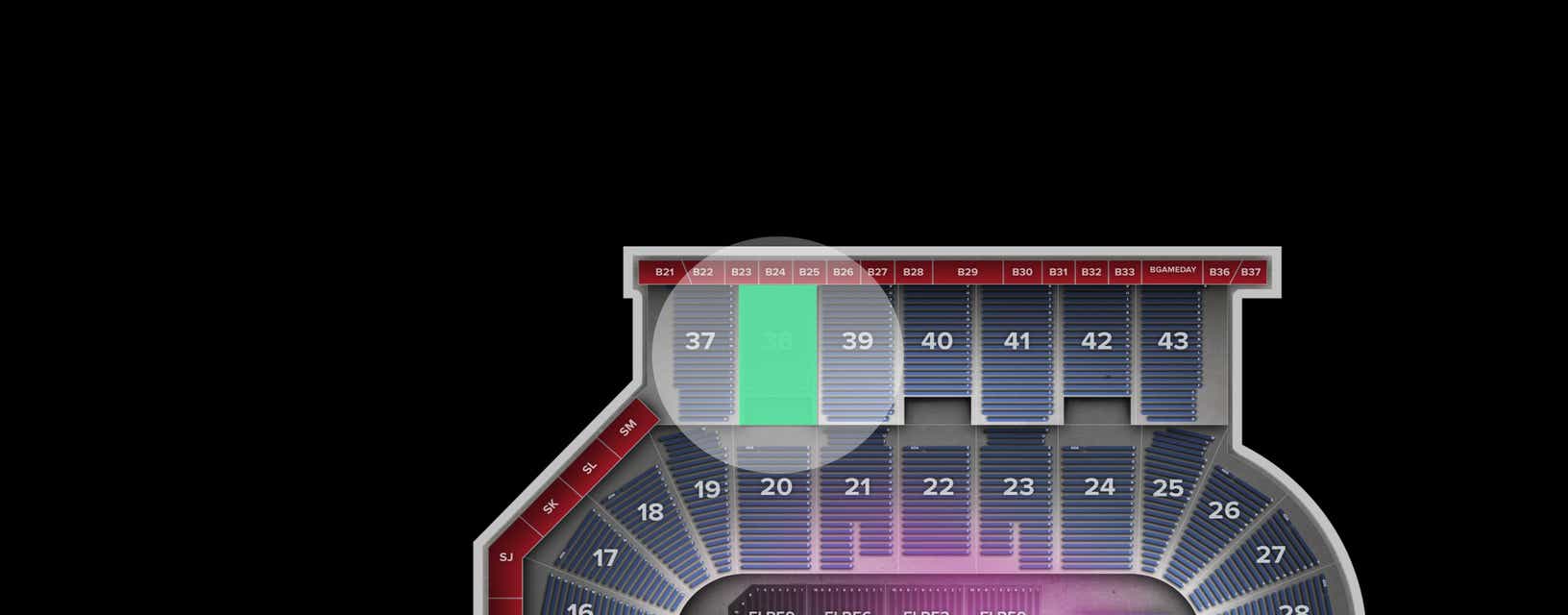 Seat view from Upper