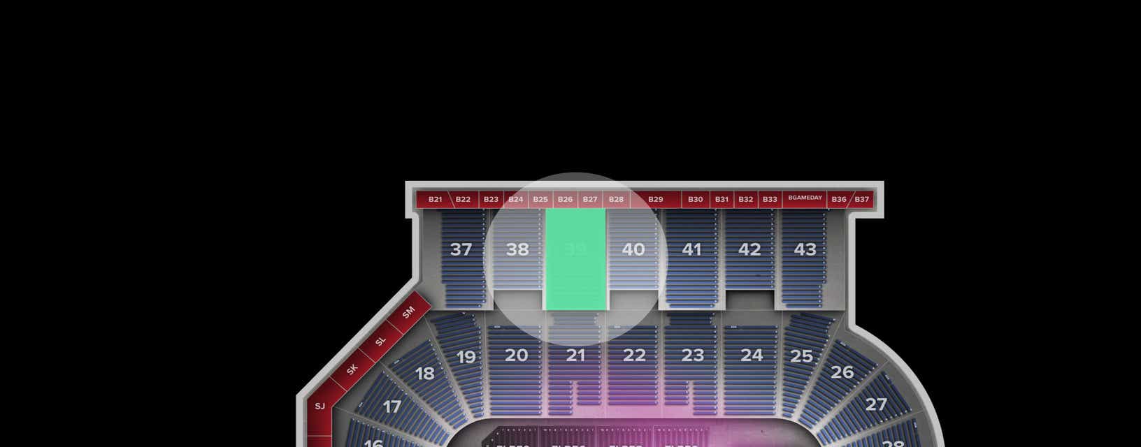Seat view from Upper