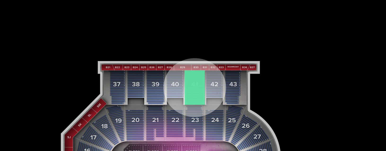 Seat view from Upper