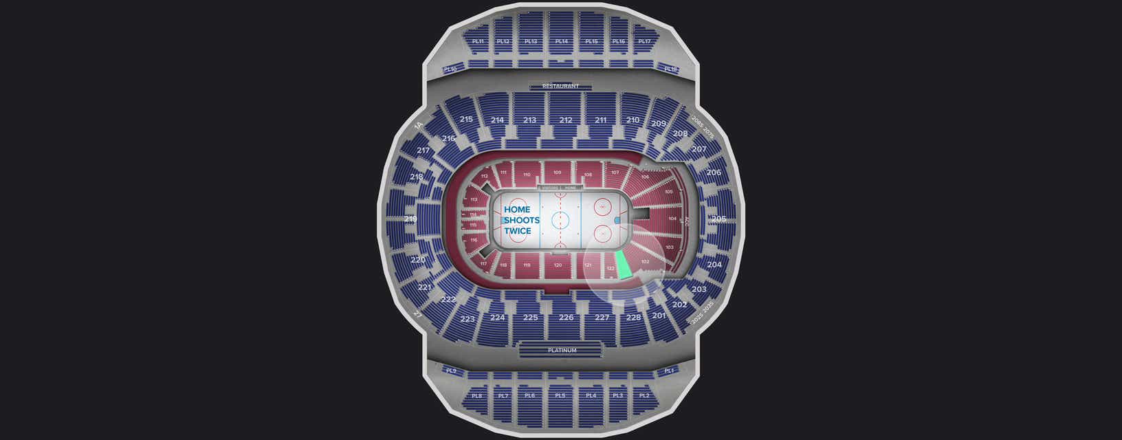 Seat view from Lower Level Center
