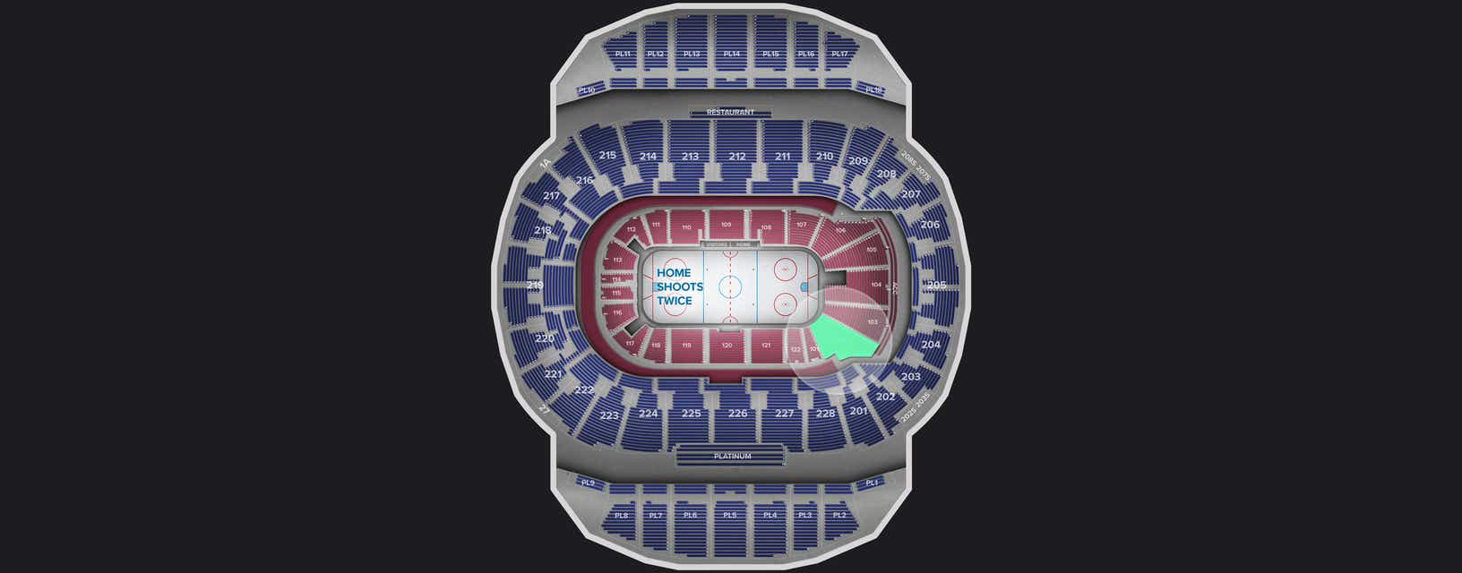Seat view from Lower Level Center