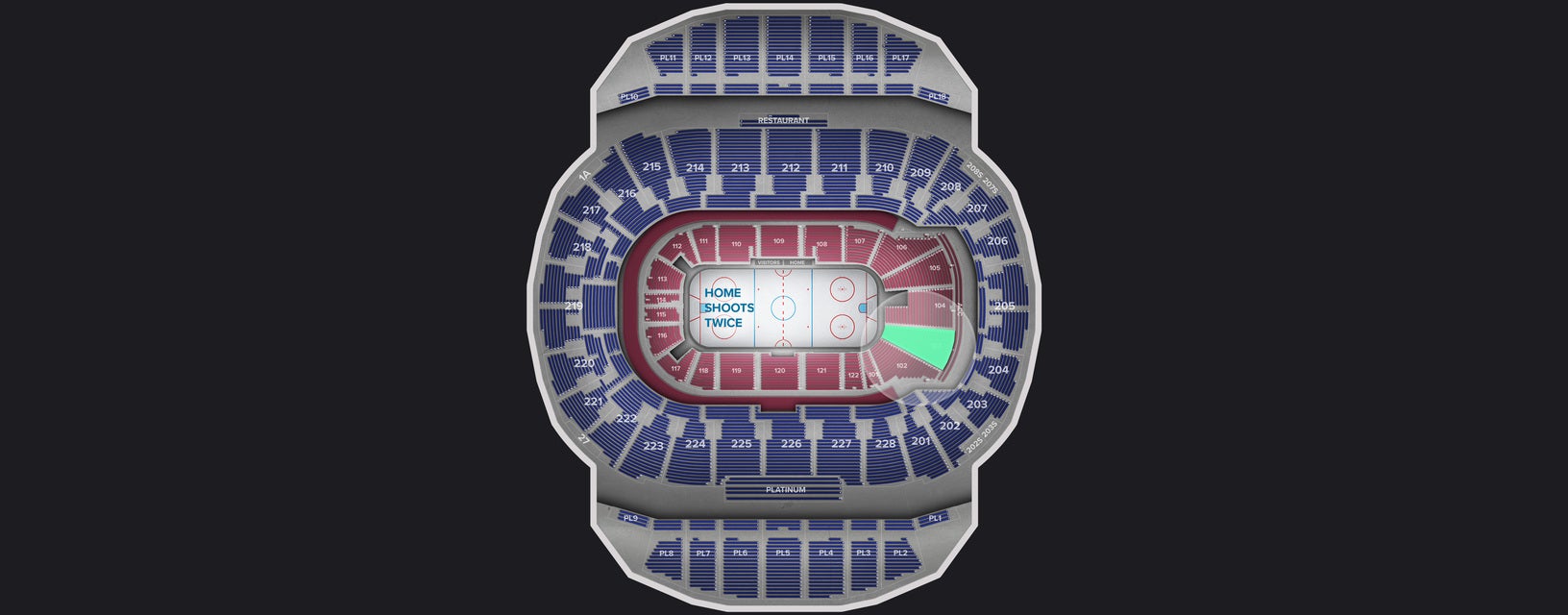 Seat view from Lower Level Center