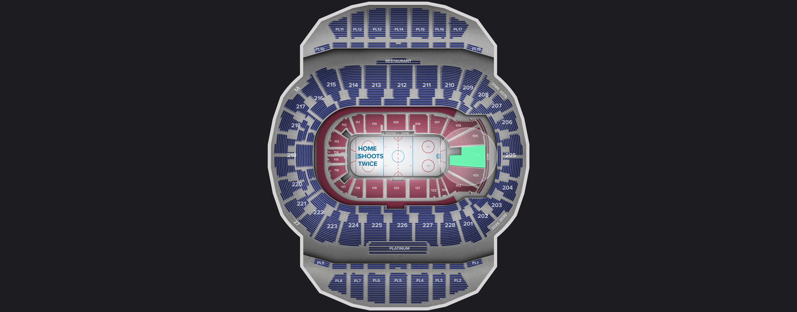 Seat view from Lower Level Center