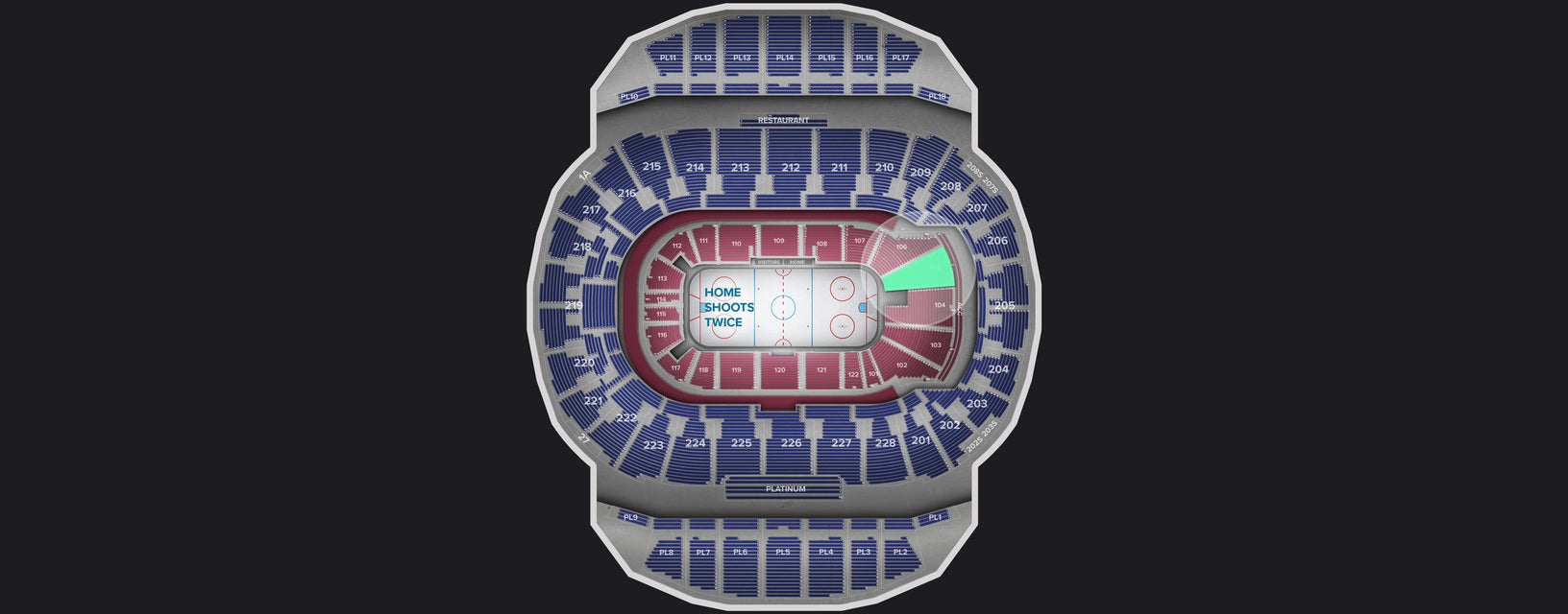 Seat view from Lower Level Center