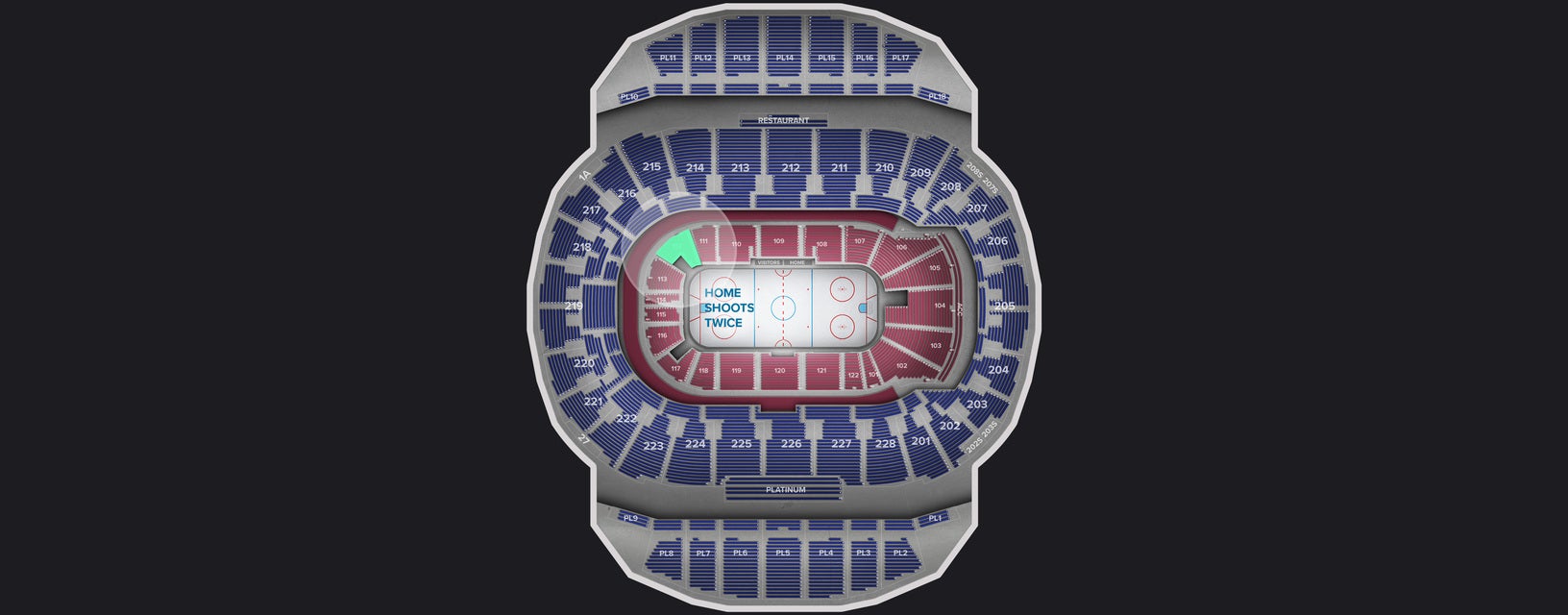 Seat view from Lower Level Center