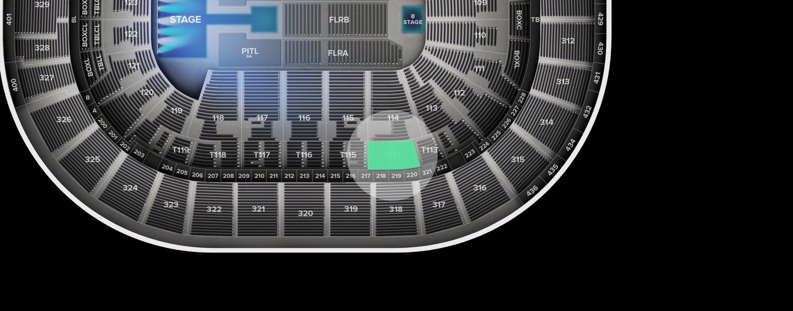 Seat view from Terrace Level