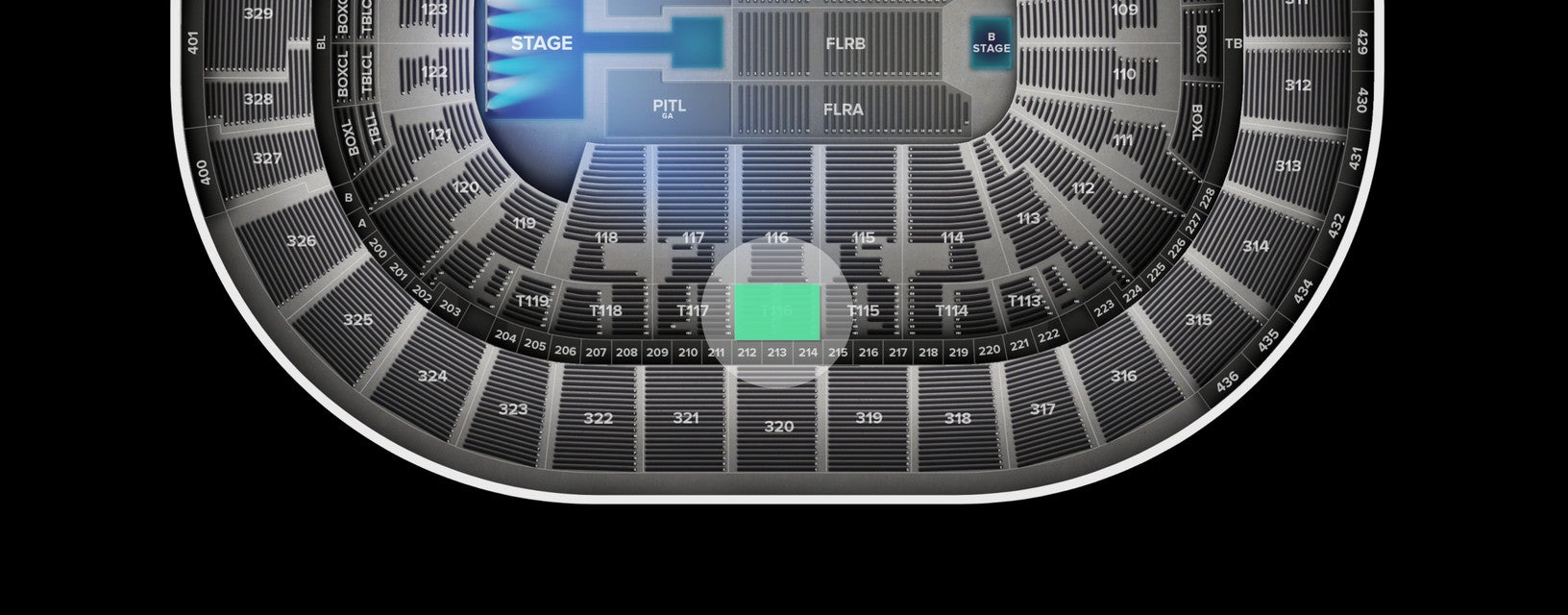 Seat view from Terrace Level
