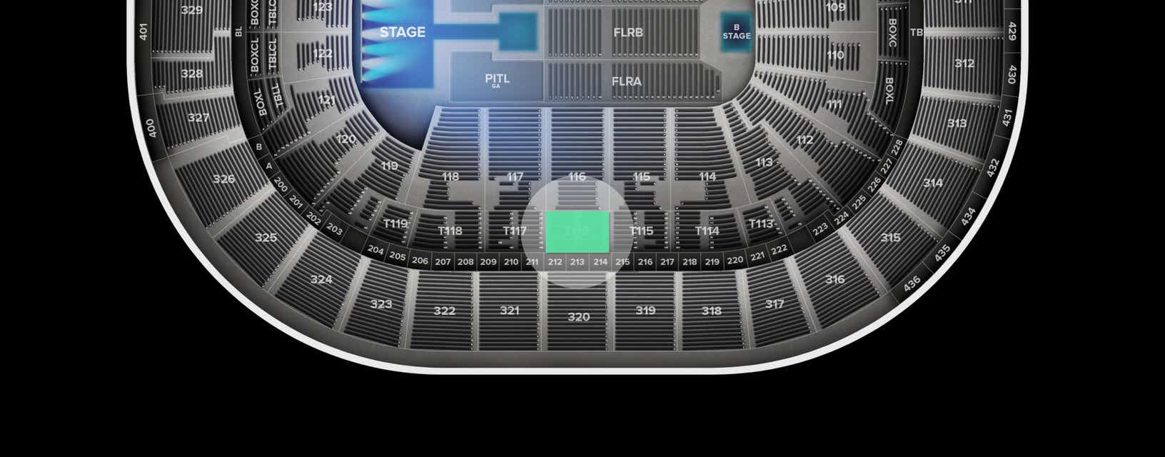 Seat view from Terrace Level