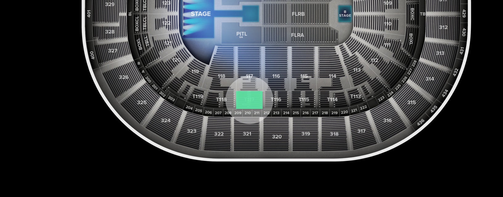 Seat view from Terrace Level