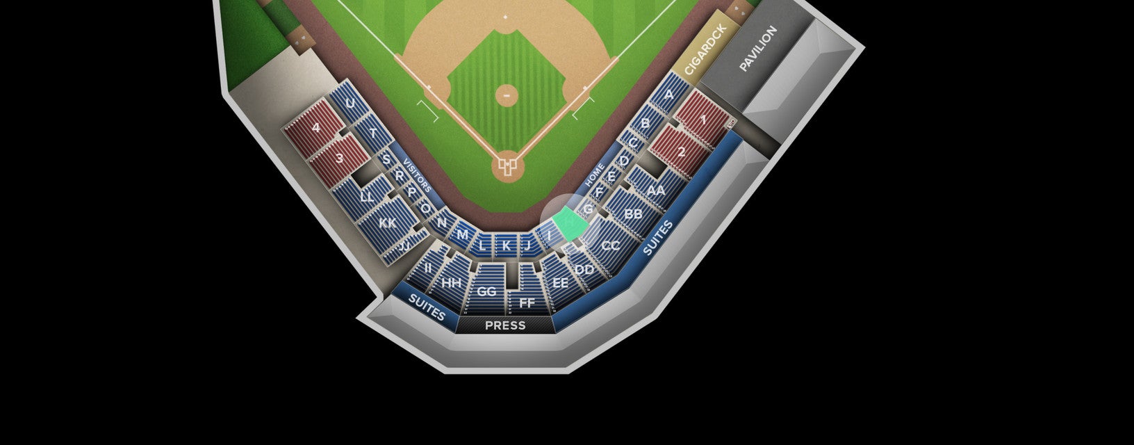 Seat view from H