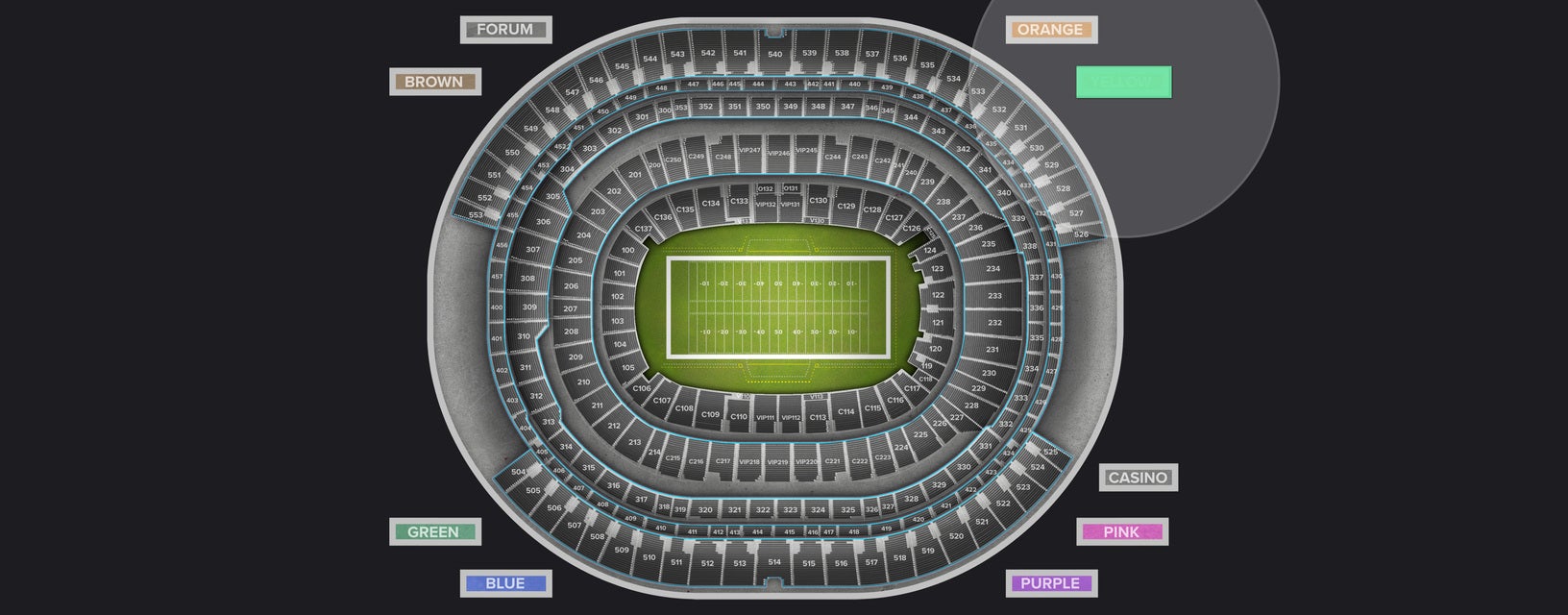 Seat view from Yellow Zone