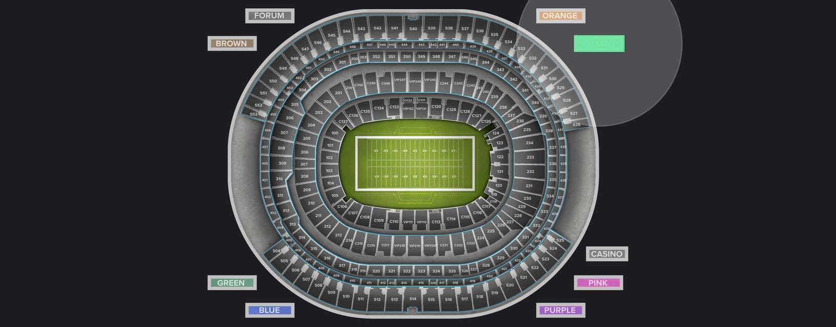 Seat view from Yellow Zone