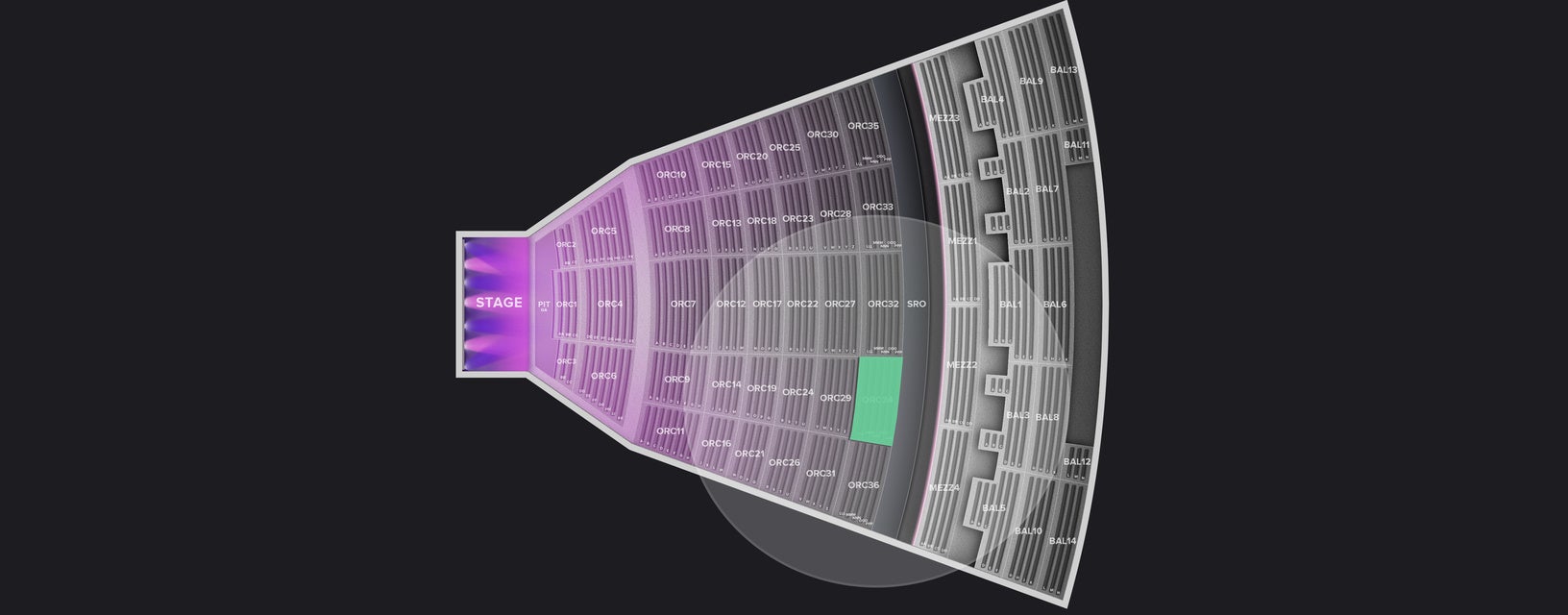 Seat view from Orchestra