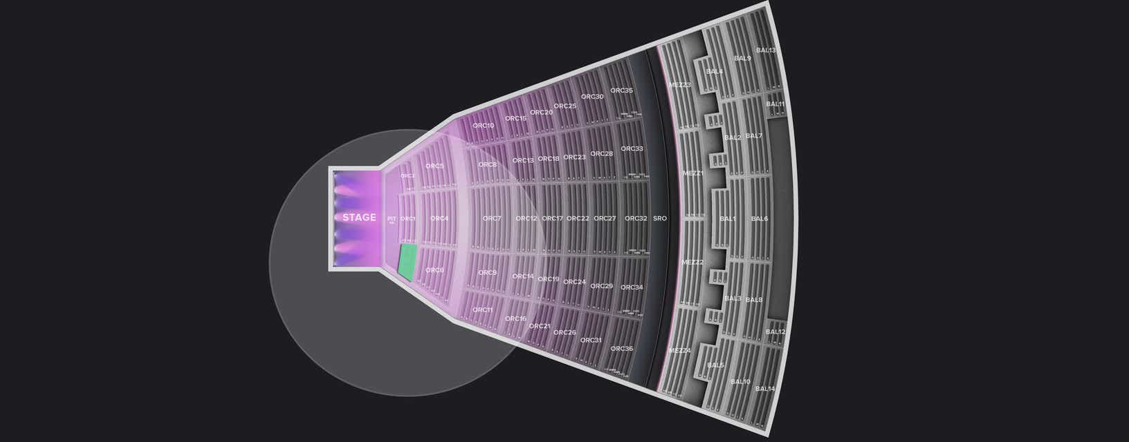 Seat view from Orchestra