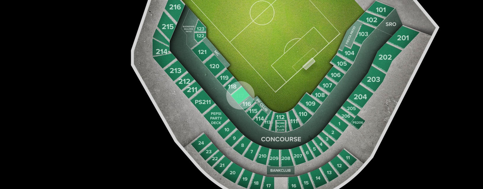 Seat view from Sideline