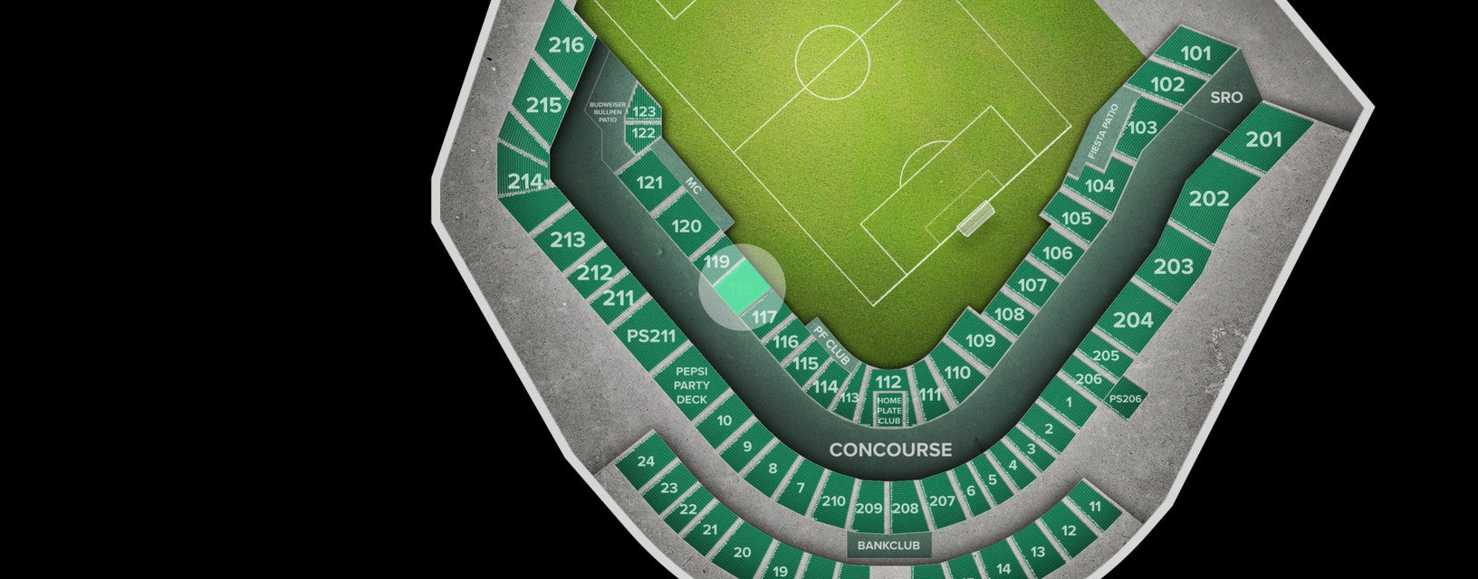 Seat view from Sideline