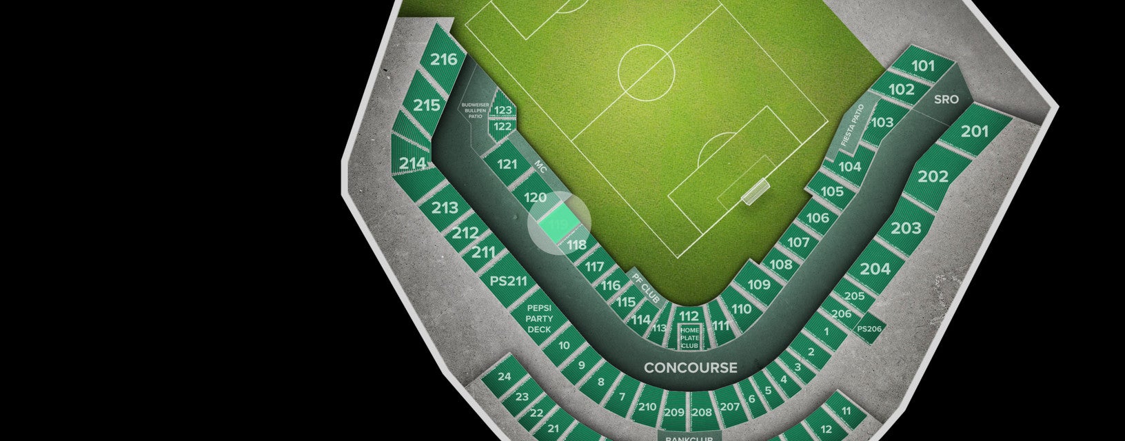 Seat view from Sideline