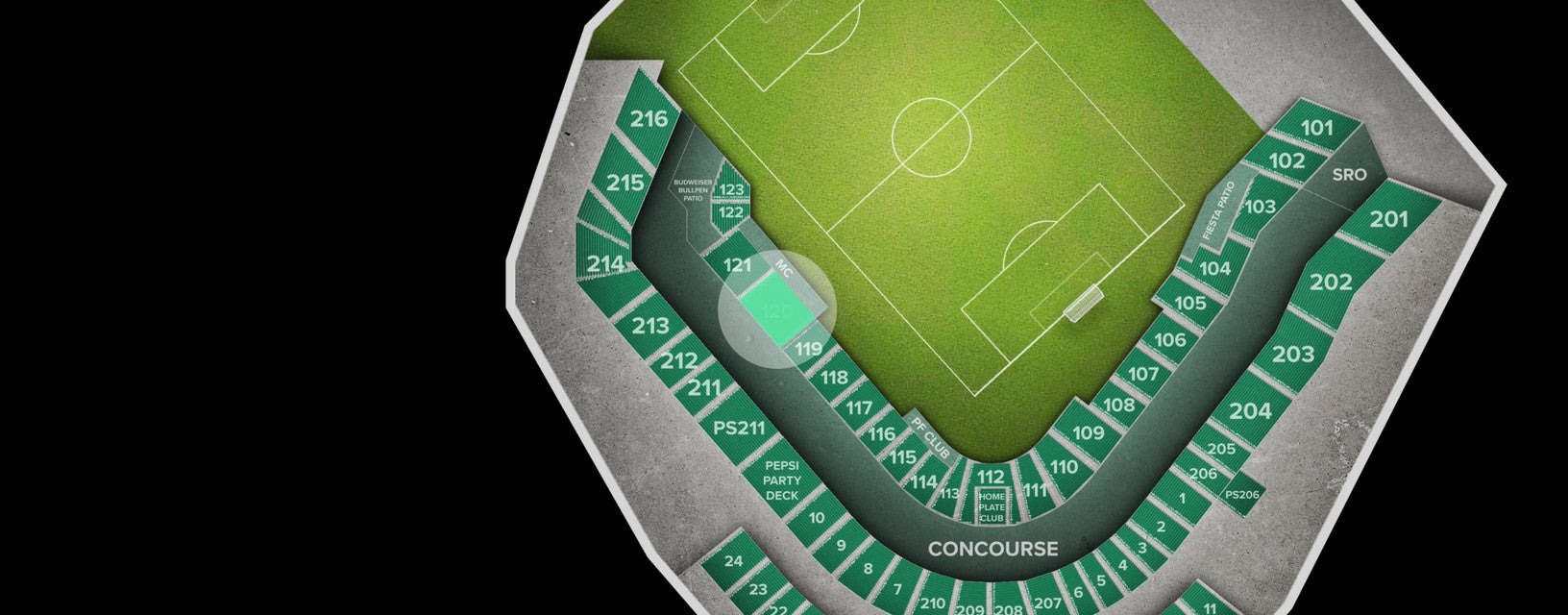 Seat view from Sideline